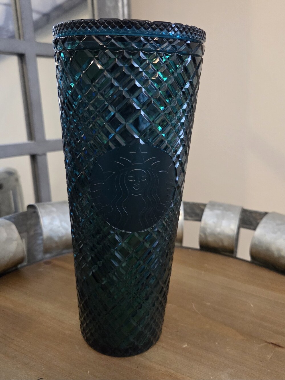 Starbucks Emerald Textured Tumbler with Diamond Pattern